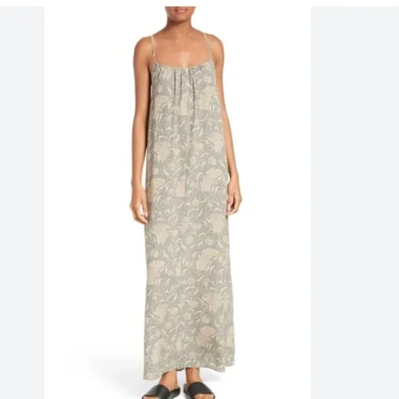 vince floral silk dress Floral Jacquard Satin Slip Dress in Dresses